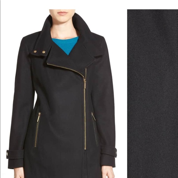 Michael Kors Jackets & Blazers - Michael Kors black wool moto jacket coat